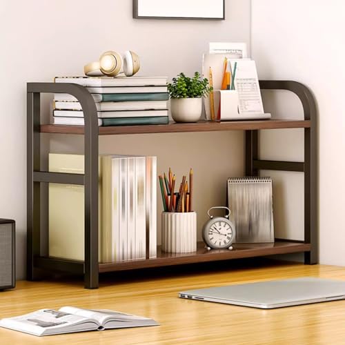 Étagère de bureau à 2 niveaux : rangement multifonction compact pour fournitures et décors