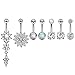 Produktbild Czemo Piercing Bauchnabel Silber Edelstahl Piercing Barbell Bauchnabelpiercing Schmuck 14 Gauge (Silber 7St)