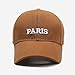yolrdiw Fashion Paris Letter Embroidery Adjustable Cotton Baseball Cap Hat for Men Women