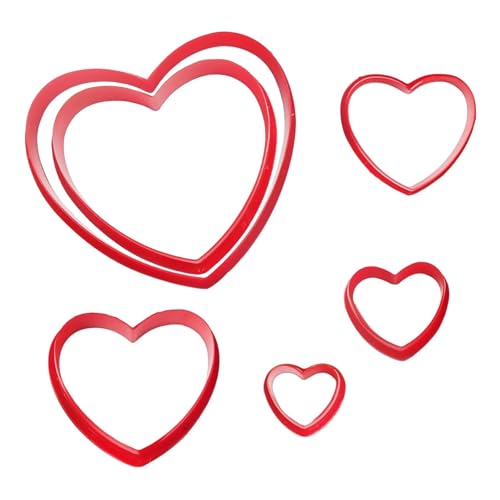 Heart Cookie Cutter Set 6 Pcs - for Baking Biscuits and Mini Molds