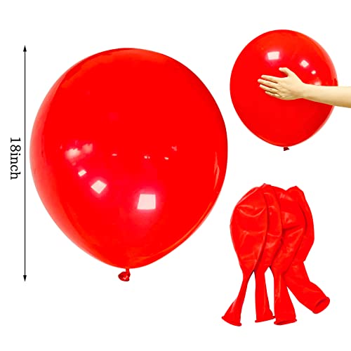 Red Balloons 18 Inch 12 Pack Large Latex Party Balloons Round Helium Balloon for Christmas Wedding Birthday Valentine\'s Day Engagement Anniversary Festival Party Decorations (Red Balloons 18 inch) - Thumbnail 3