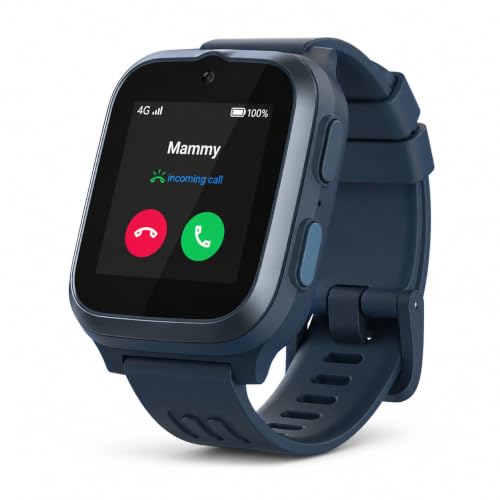 myFirst Fone S3+ Kids Smart Watch 4G GPS Watch Phone for Kids, Smartwatch with eSIM, Video Voice Call, 2MP Camera, GPS Tracking, Text, Waterproof eSIM Dual Band, Gift for Boys Girls Age 8-12