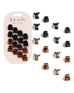Kitsch Kleine Haarspangen, Schildkröte und Schwarz, 16 Stück