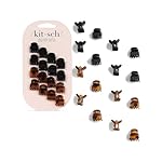 Kitsch Small Hair Clips for Women - Stylish Baby Hair Clips | Stays In Place Without Pulling or Snagging | Durable Plastic, Sturdy - Tortoise & Black, 16 Pcs