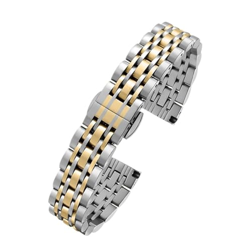 Bracelet de montre en acier inoxydable 14mm réglable et résistant rose gold