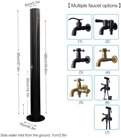 Durable Freestanding Outdoor Water Fountain with 2 Faucets - Stylish Antifreeze Garden Tap for Irrigation, Washing & Decoration - Perfect for Yards and Gardens