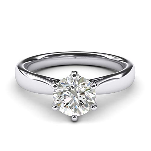 Sterling Silver 2.0 CT Classic 6-Prong Solitaire Simulated Diamond Engagement Ring Promise Bridal Wedding Ring3