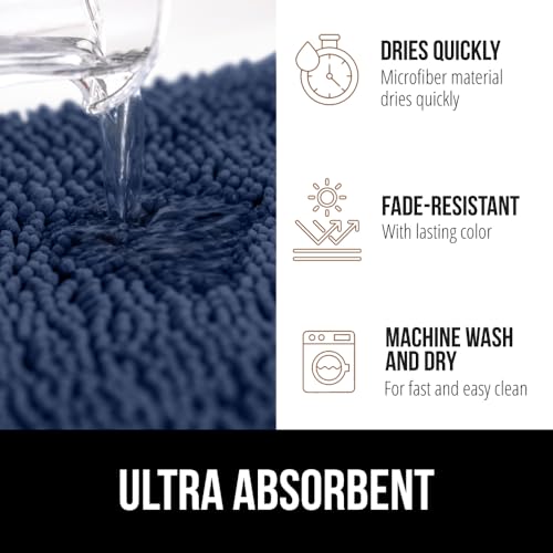 image for GORILLA GRIP Plush Absorbent Shaggy Chenille Bath Rug Mat for Oval Toi