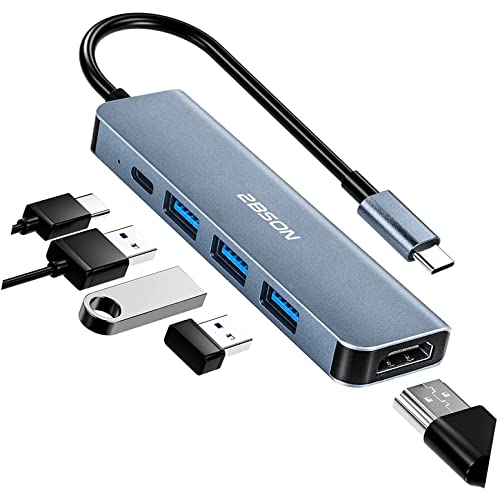 2BSON Hub USB C, Adaptateur USB C 5 en 1 avec PD 100W, 4K HDMI, 1 USB-A 3.0, 2 USB-C 2.0, Station d'accueil USB C pour MacBook, Dell, Surface, et Autres appareils Type-C