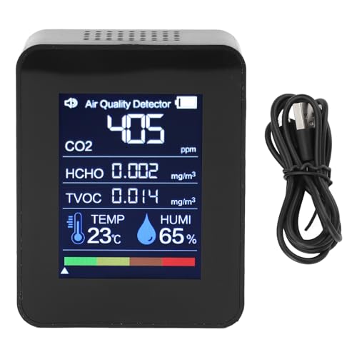 Détecteur de qualité d'air 5 en 1 CO2 portable avec batterie 1500mAh pour maison