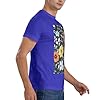 Beautiful Colourful Flowers Men's 100 Cotton Crew Neck T Shirt Breathable Stretchy Daily Basic Top Gym Workout Blue 4XL #4