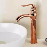 Bagno Vintage Singolo Foro Vanity Caldo E Freddo Rubinetto Lavabo Con Oro Rosa Alto