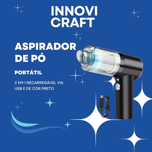 2 em 1 Aspirador de Pó Portátil INNOVI CRAFT