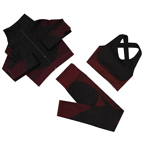 Vêtements de yoga grande taille à séchage rapide ensemble de fitness rouge M