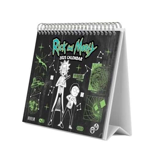 Calendario sobremesa 2025 Rick y Morty - Calendario 2025: base resistente | Calendario mesa 2025, Planificador mensual: con espacio para anotar y vista mensual global