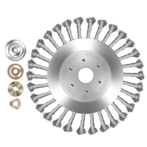 Forever Speed Profi Unkrautbürste Wildkrautbürste für Freischneider Motorsense Rasentrimmer 8 25,4 x 200 mm Stahlbürste Fugenbürste für Entfernung von Unkraut