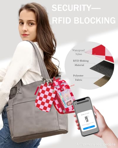 Image of Wallet Wristlet for Women, RFID Wallet Keychain with Dual Pocket | Nylon Wristlet Wallet with Coin Purse, ID Window, Card Holder and Small Wallet Design
