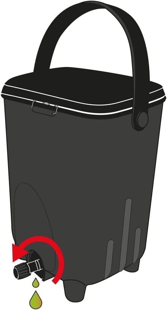 Biolan Bokashi Kit de composteur de Cuisine (10 l) avec Activateur de Fermentation EM 1 kg (Noir)