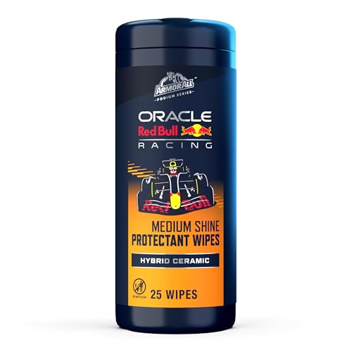 Armor All Podium Series Hybrid Ceramic Medium Shine Protectant Wipes, 25 Count, Interior Car Wipes Developed in Collaboration With Oracle Red Bull Racing