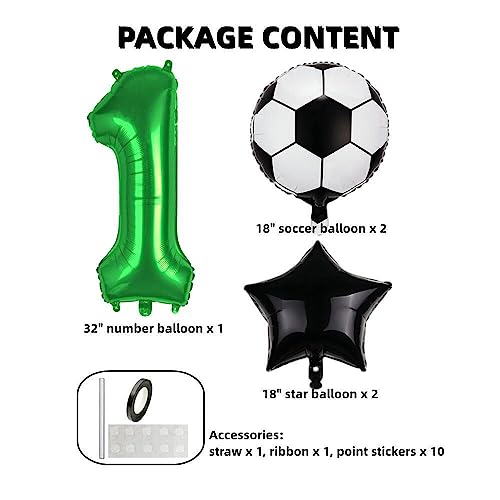 Soccer Balloons 1St Birthday Decoration For Kids Boys, Soccer Birthday Party Supplies Qatar 2022 World Cup Party Decoration Balloons Foil Mylar Green Sports Theme Party Supplies Decor #TOP5