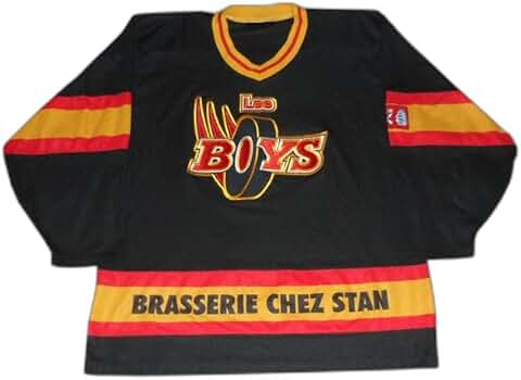 Les Boys Black Hockey Jersey with Beer Patch Sewn Any Name Number
