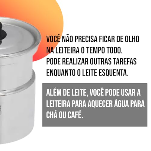 Leiteira Térmica Fervedor De Leite Com Apito 3 Litros Em Alumínio