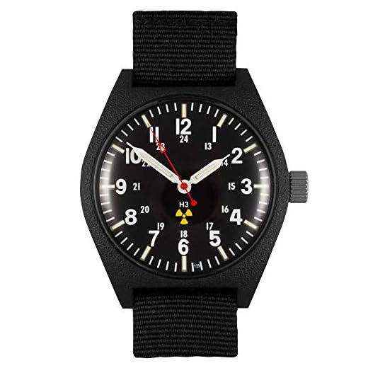 rougois Black General Purpose Tritium Field Watch - MW769-A