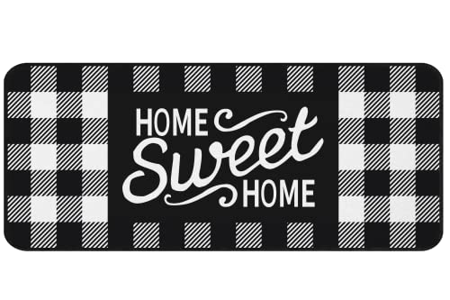 Romamigo Buffalo Plaid Check Kitchen Rug Non Slip Kitchen Floor Mat 20 X 47 Inch, Cushioned Standing Home Sweet Home Area Rugs Runner For Kitchen Decor And Accessories #TOP9