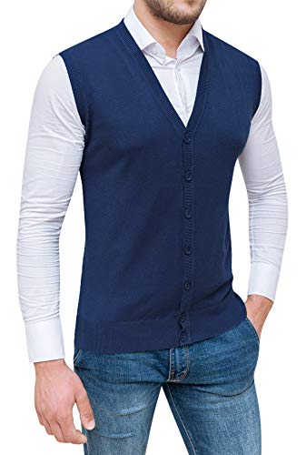 Gilet veste homme bleu Evoga S sans manches coupe droite ajustée