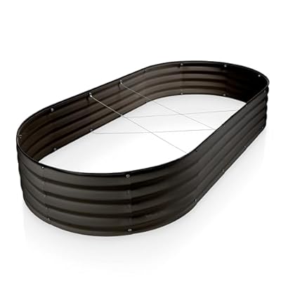 Plant & Plot Galvanized Raised Garden Beds Outdoor 6×3×1 ft, 8×4×1 ft