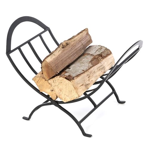 Soporte de metal resistente para leña con cubierta superior, soporte de almacenamiento de madera para exteriores para terraza y patio trasero