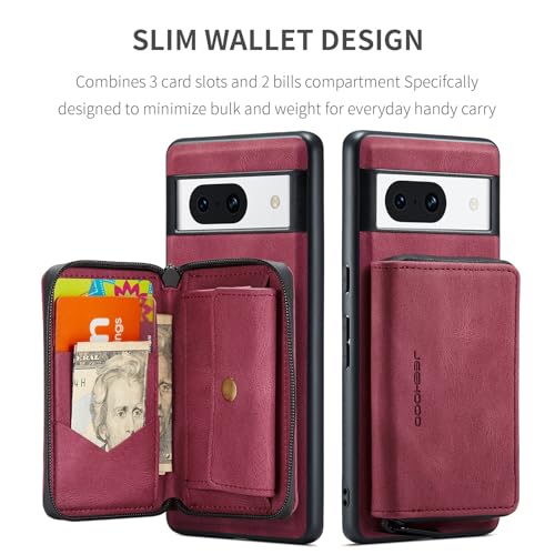 Coque Google Pixel 8a étui portefeuille cuir amovible - 7