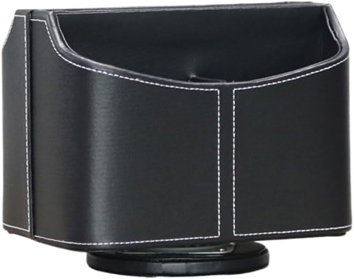 Leather office rotating storage box, desktop rack, remote control, miscellaneous items, five compartments