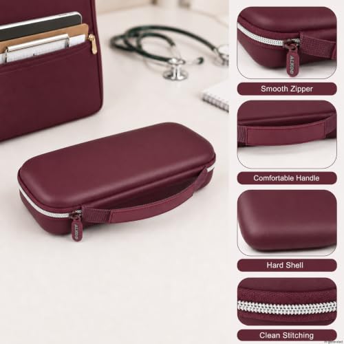 Image of ALKOO Stethoscope Case for 3M Littmann Classic III /Cardiology IV, Maroon | for MDF Acoustica Stethoscopes, for Nurses, Doctors, Nursing School Essentials, Students, Clinic, EMS, Travel, Hard Bag Only