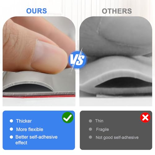 Selbstklebende Teppich Randleiste, PVC Übergangsstreifen für Boden, Randversiegelungsleiste für Teppich und Holzboden, Fußmatten Randleiste, Grau (5m)