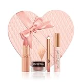Charlotte Tilbury Pillow Talk Icons On the Go Kit - 4-Piece Makeup Set with Cream Eyeshadow, Mini Matte Lipstick, Lip Liner & Liquid Highlighter Blush in Iconic Nude-Pink Tones