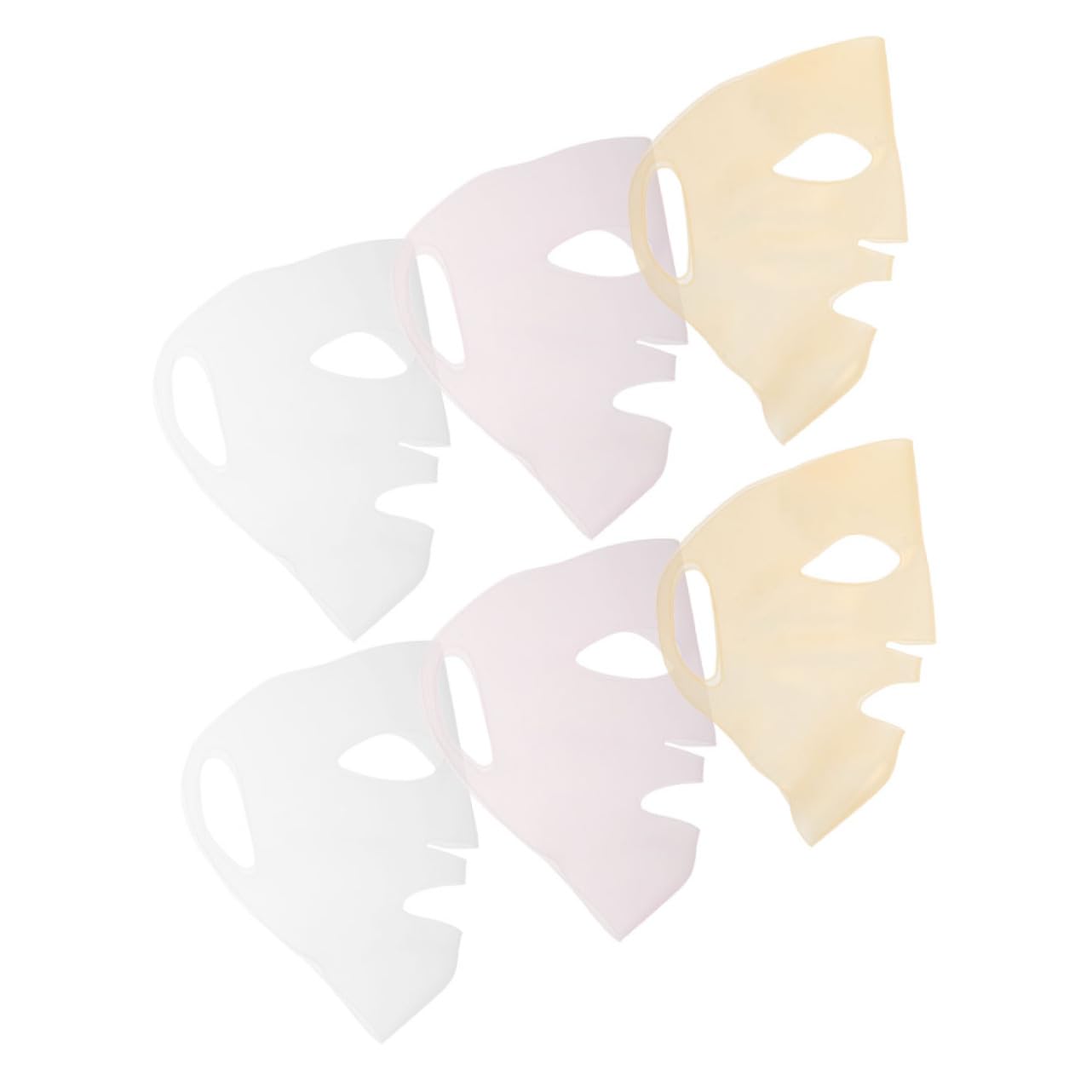 Beavorty 5 Set Di Maschere Facciali in Silicone Riutilizzabili in Fogli Per La Della Pelle 6 Pezzi * 5