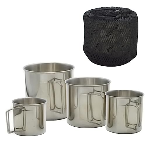 Tasse à café pour l'eau de camping rétractable kit 4 gobelets inox légers - 2