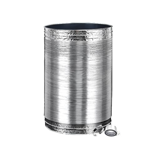 PXAMORTEL Conduit flexible en aluminium, tuyau flexible de ventilation en aluminium à 2 couches pour sécheuses, hottes de cuisine CVC, différentes tailles (4 m, 160 mm)