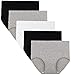 INNERSY Bauchweg Unterhose Damen Baumwolle Taillenslip Schwarz Weiß Panties Mehrpack 5 (L, Schwarz/Weiß/Grau)