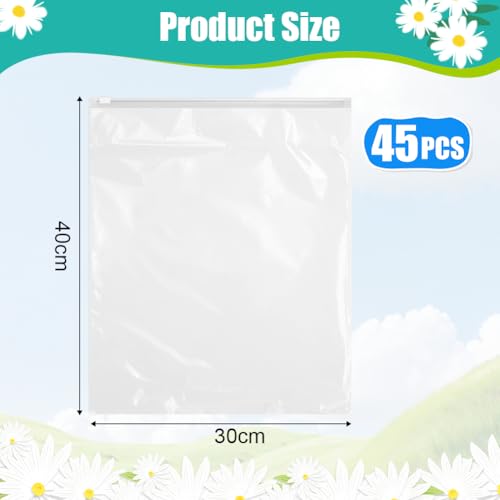 HAGOT 45 Stücke 30 x 40 cm Zip Beutel Wiederverwendbar, Plastiktüten Versiegelte, Plastiktüten Versiegelte, für Kleidung Kosmetik Handtuch