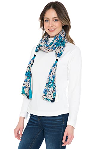 THE COLLECTION ROYAL Cotton Tassel Tassel Scarves for Women Lightweight Scarf Polka Dot Shawl Wrap for Spring Summer4