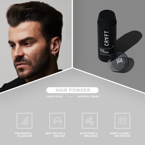 Crvft Hair Powder 1Oz + Sea Salt Spray 6Oz Men's Bundle - Volume, Texture, & Added Texture - Light Hold - Matte + Natural Finish + Prestyler - Root Lifting - Stylist Approved - Boss Scented #TOP5