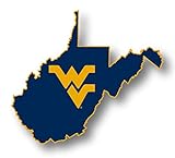 West Virginia Mountaineers 4 Inch State Shape Vinyl Decal Sticker Officially Licensed Collegiate Product