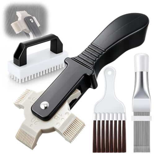 4 Piece AC Fin Comb Kit, Air Conditioner Coil Cleaner Brush Set, HVAC Tools