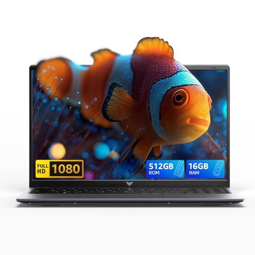 ACEMAGIC 16" PC Portatile,16GB DDR4, SSD 512GB | Computer Portatile Processore N95 Espandibile 2TB, WiFi5+BT5.0, Batteria 38Wh,Type-C dati