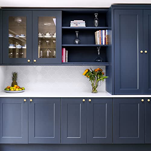 Image of Ravinte 5 Pack Drawer Pulls 1-1 /4 Inch Brushed Brass Kitchen Cabinet Knobs Solid Round Gold Dresser Handles for Simple Cupboard Hardware