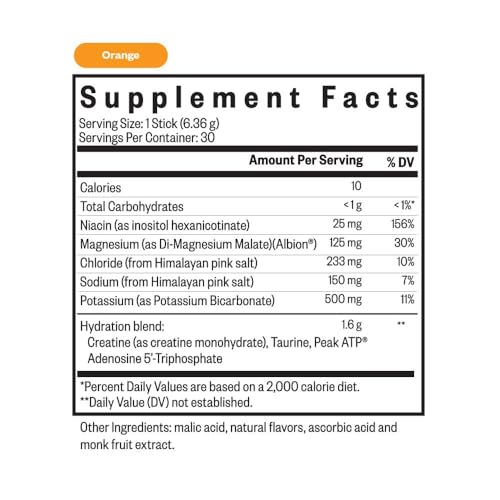 Image of Seeking Health Optimal Electrolyte Sticks - Electrolyte Drink for Hydration, Heart & Muscle Recovery Support - Supports Active Lifestyle - Vegan, Gluten-Free & Non-GMO - Orange Flavor, 30 Sticks