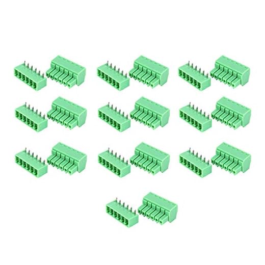 Bognajin 10 Pares De Bloco Terminal De Parafuso De 6 Pinos 15EDG 3.81mm Passo Macho Fêmea Terminais Conectáveis para Eletrônicos E Eletrodomésticos