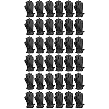 Yacht & Smith Wholesale Bulk Mens Black Winter Ski Glove, Cold Resistant Thermal Wear